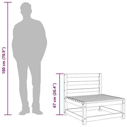 Garden Middle Sofas 2 pcs Honey Brown Solid Wood Pine