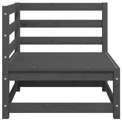 2 Piece Garden Lounge Set Grey Solid Pinewood