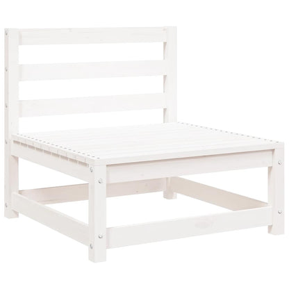 2 Piece Garden Lounge Set White Solid Pinewood