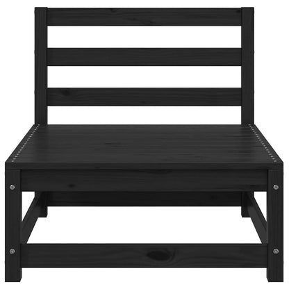3 Piece Garden Lounge Set Black Solid Wood Pine