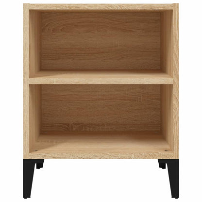 Bed Cabinet with Metal Legs Sonoma Oak 40x30x50 cm