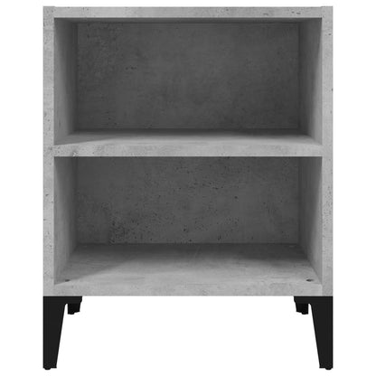 Bed Cabinet with Metal Legs Concrete Grey 40x30x50 cm