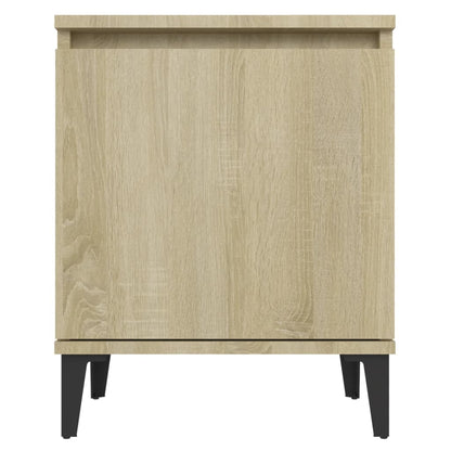 Bed Cabinet with Metal Legs Sonoma Oak 40x30x50 cm