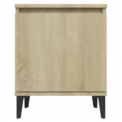 Bed Cabinets with Metal Legs Sonoma Oak 40x30x50 cm