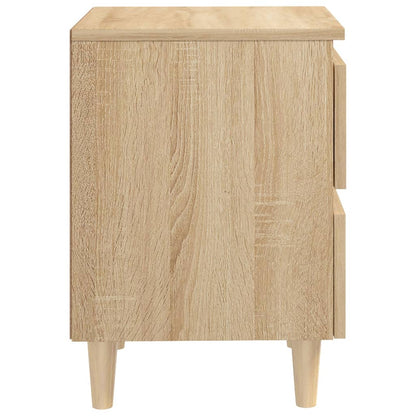Bed Cabinets & Solid Pinewood Legs 2 pcs Sonoma Oak 40x35x50 cm