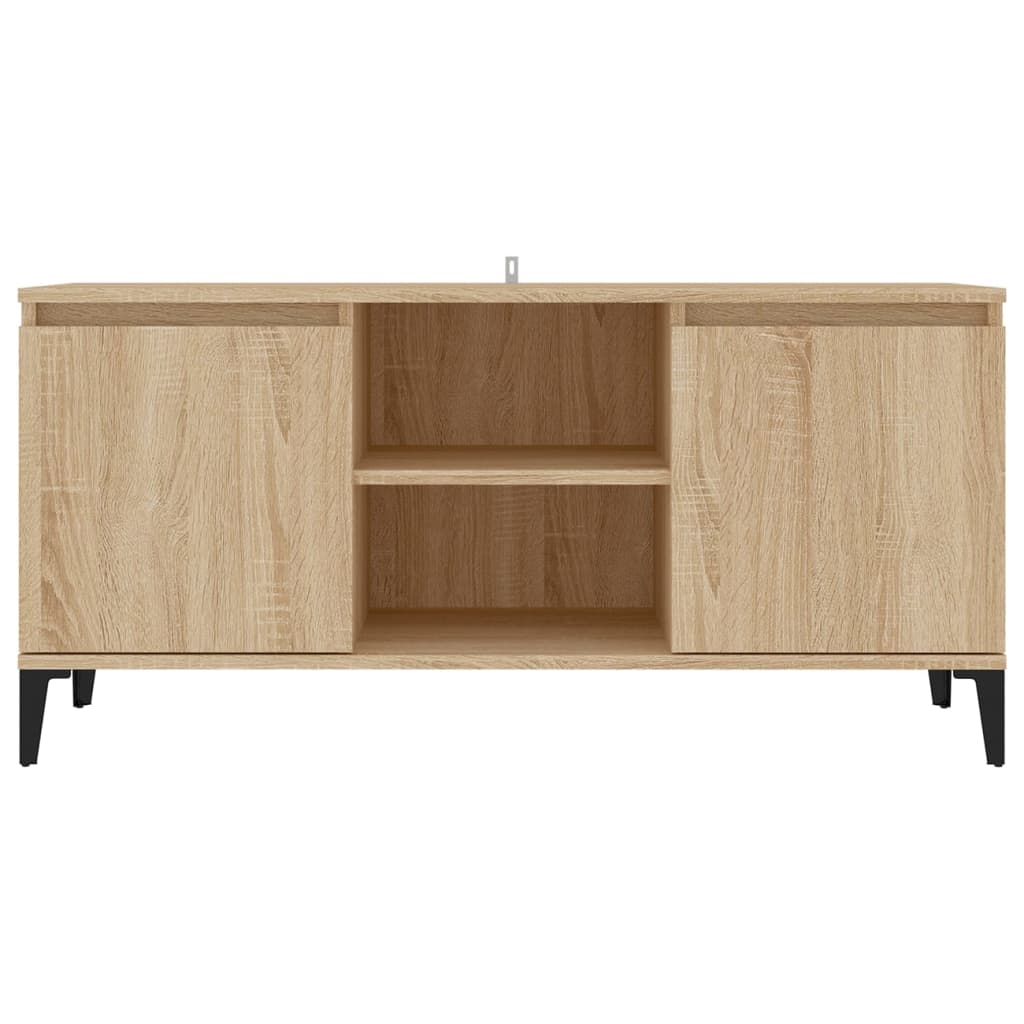 TV Cabinet with Metal Legs Sonoma Oak 103.5x35x50 cm