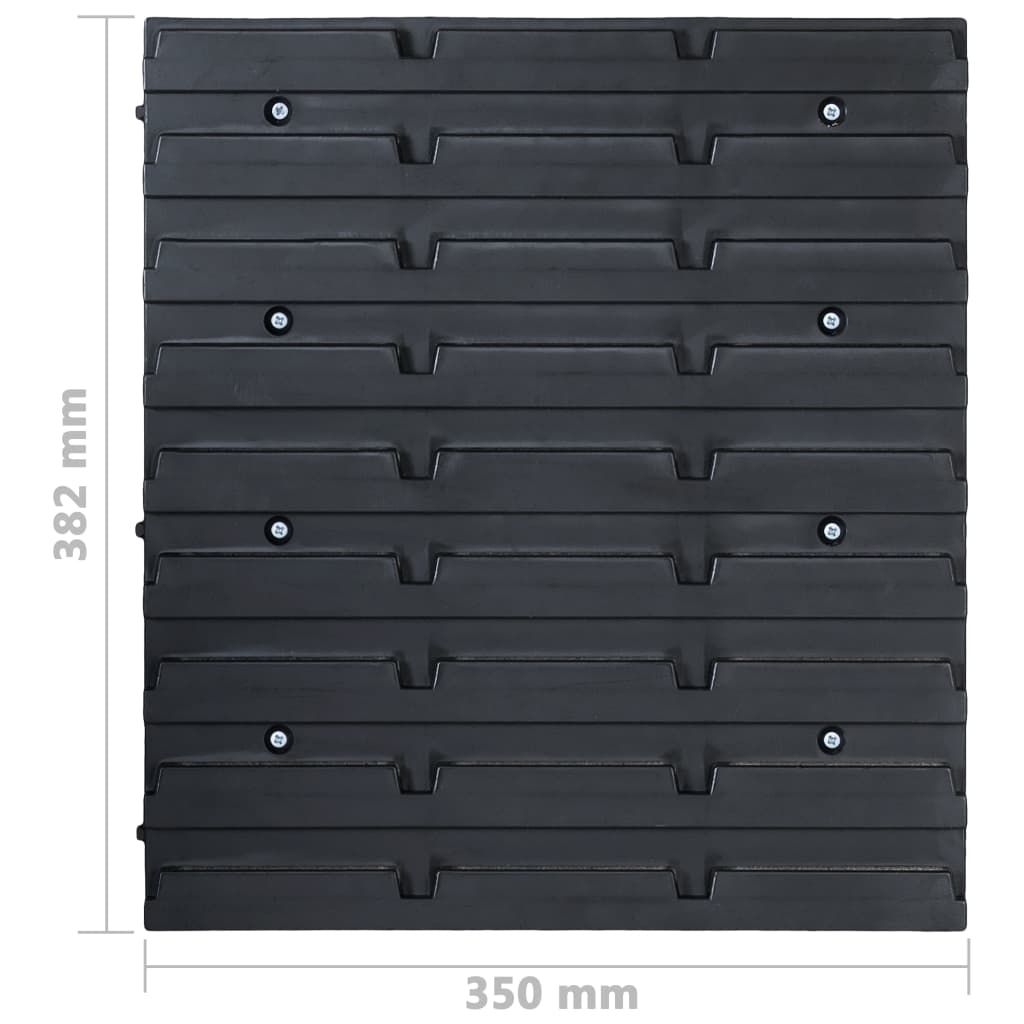 71 Piece Storage Kit with Wall Panels Red and Black