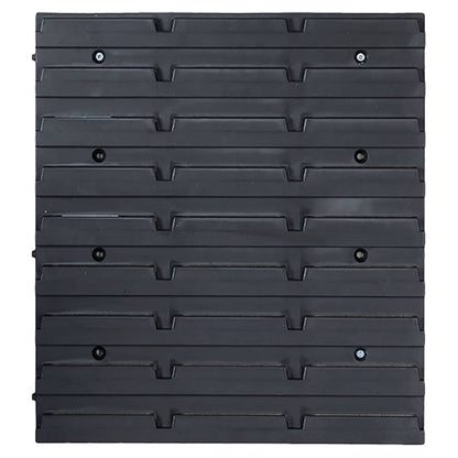 80 Piece Storage Bin Kit with Wall Panels Red and Black