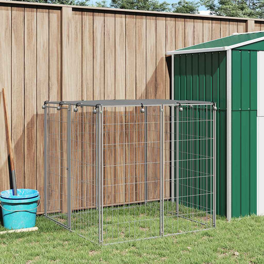 Dog Kennel Silver 110x110x110 cm Steel
