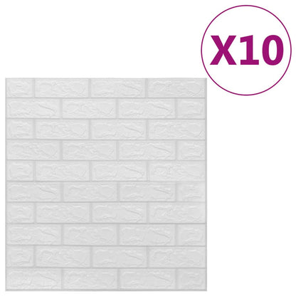 3D Wallpaper Bricks Self-adhesive 10 pcs White