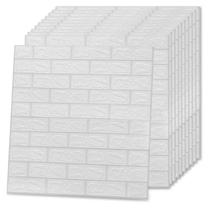 3D Wallpaper Bricks Self-adhesive 10 pcs White
