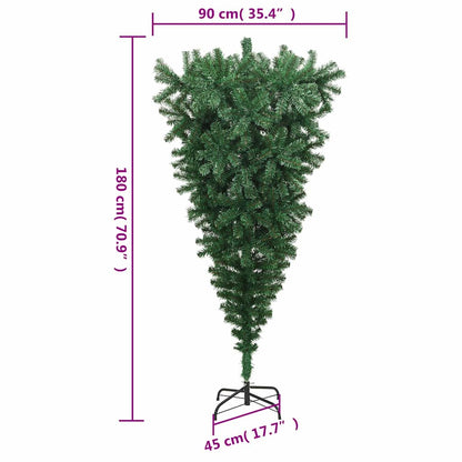 Upside-down Artificial Christmas Tree with Stand Green 180 cm