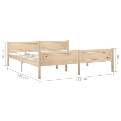 Bed Frame without Mattress Solid Pinewood 180x200 cm Super King