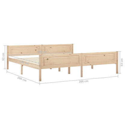 Bed Frame without Mattress Solid Pinewood 200x200 cm
