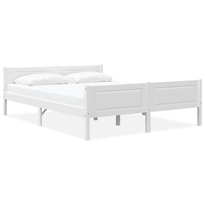 Bed Frame without Mattress Solid Pinewood White 140x200 cm