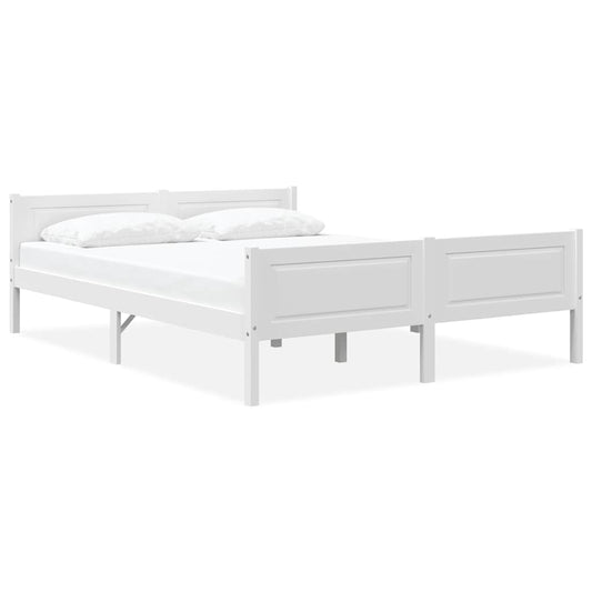 Bed Frame without Mattress Solid Pinewood White 140x200 cm