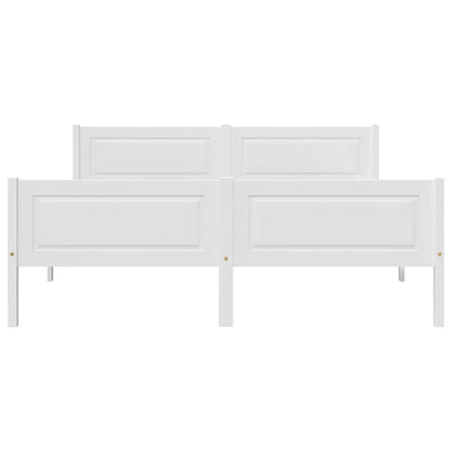 Bed Frame without Mattress Solid Pinewood White 140x200 cm