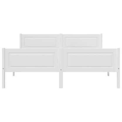 Bed Frame without Mattress Solid Pinewood White 160x200 cm
