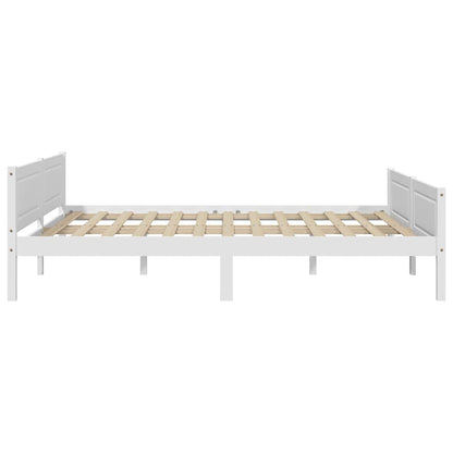 Bed Frame without Mattress Solid Pinewood White 160x200 cm