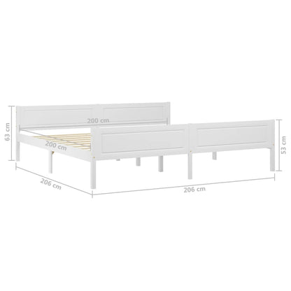 Bed Frame without Mattress Solid Pinewood White 200x200 cm