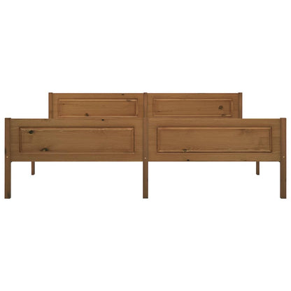 Bed Frame without Mattress Solid Pinewood Honey Brown 180x200 cm Super King