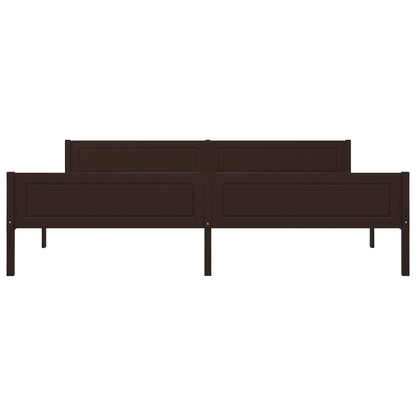 Bed Frame without Mattress Solid Pinewood Dark Brown 200x200 cm