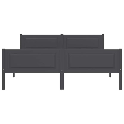 Bed Frame without Mattress Solid Pinewood Grey 140x200 cm