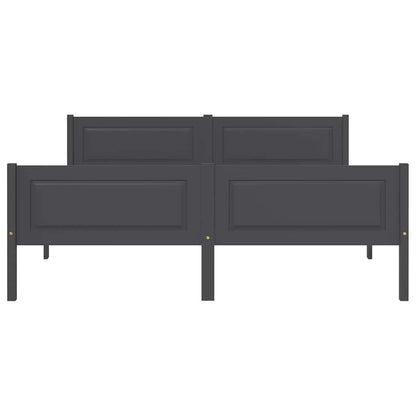 Bed Frame without Mattress Solid Pinewood Grey 160x200 cm