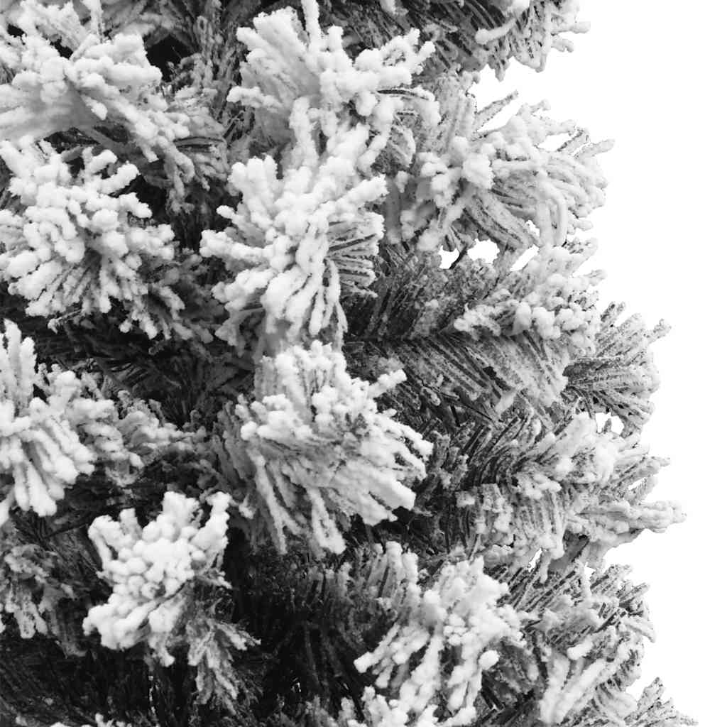 Slim Artificial Christmas Tree with Flocked Snow Green 120 cm PVC