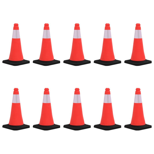Reflective Traffic Cones with Heavy Bases 10 pcs 50 cm