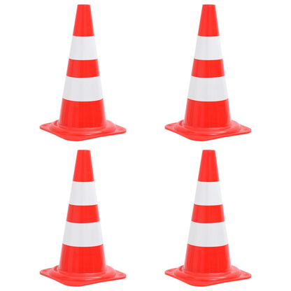 Reflective Traffic Cones 4 pcs Red and White 50 cm