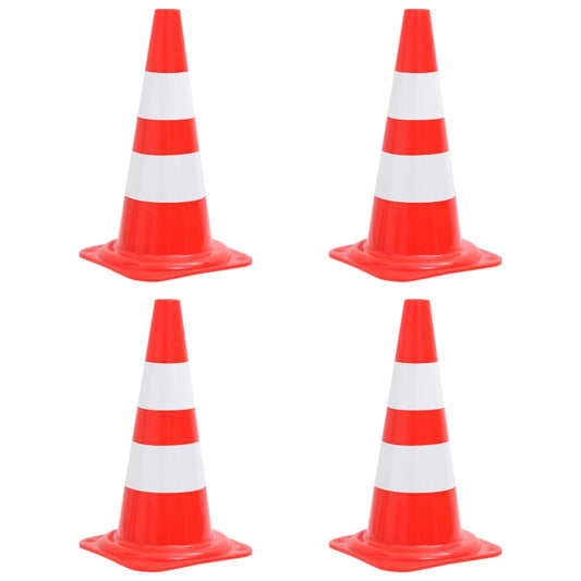 Reflective Traffic Cones 4 pcs Red and White 50 cm