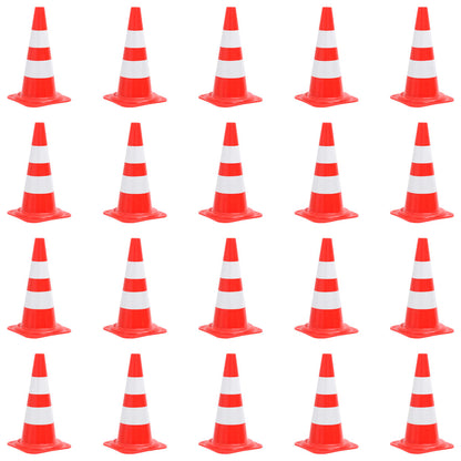 Reflective Traffic Cones 20 pcs Red and White 50 cm