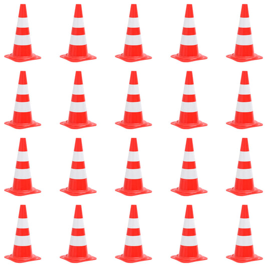 Reflective Traffic Cones 20 pcs Red and White 50 cm