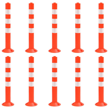 Traffic Control Bollards 10 pcs 75 cm PE