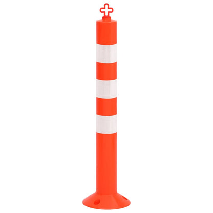 Traffic Control Bollards 10 pcs with Chain 75 cm PE