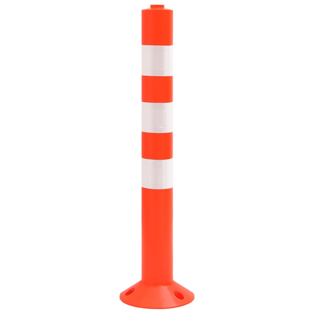 Traffic Control Bollards 10 pcs with Chain 75 cm PE