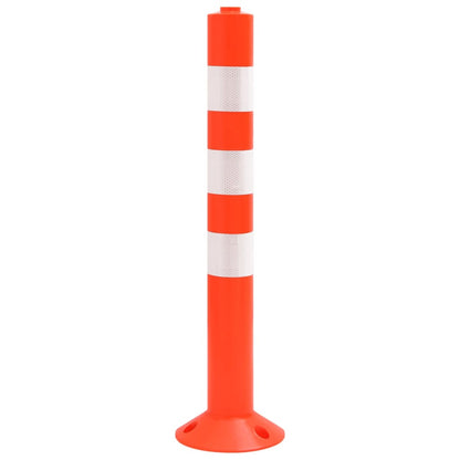 Traffic Control Bollards 10 pcs with Chain 75 cm PE