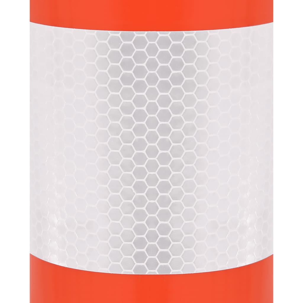 Traffic Control Bollards 10 pcs with Chain 75 cm PE