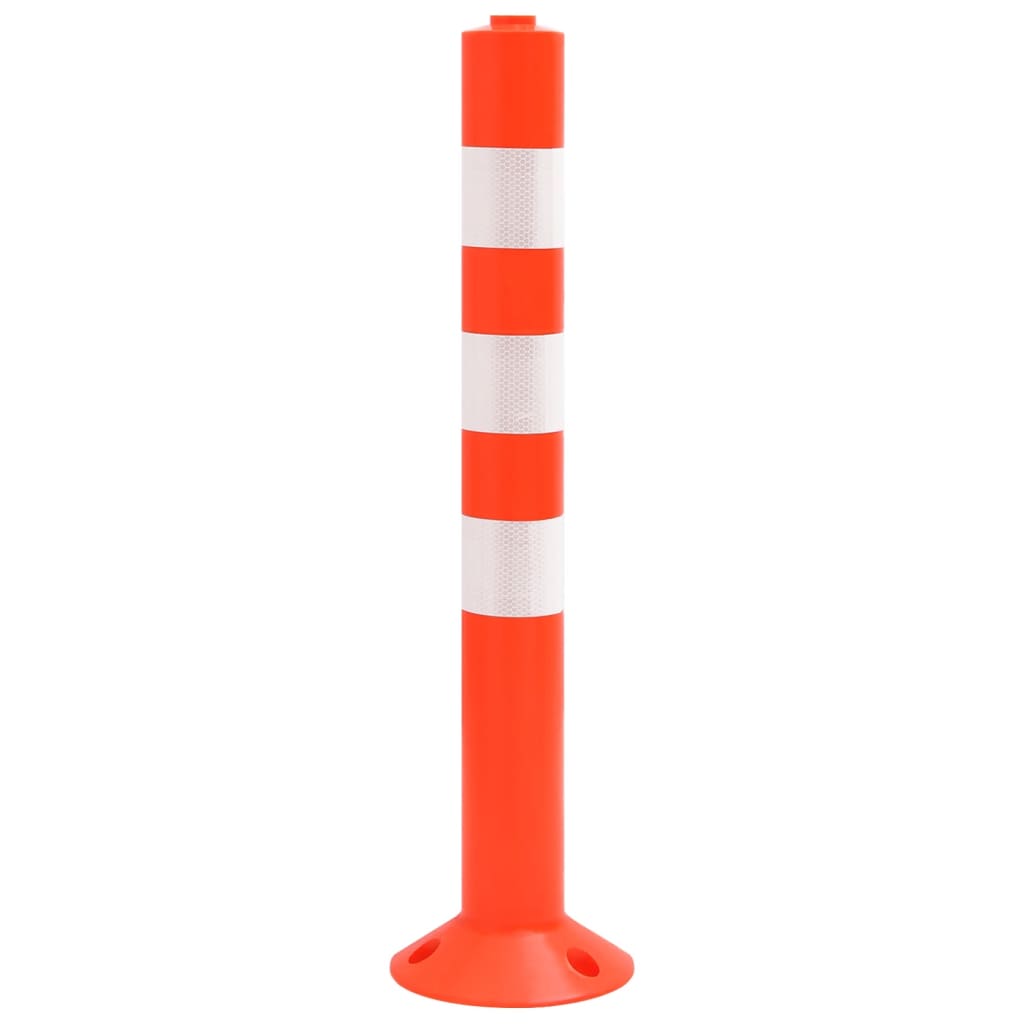 Traffic Control Bollards 10 pcs with Chain 75 cm PE