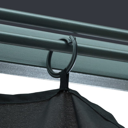 Gazebo with Curtain&LED String Lights 3x3 m Anthracite Aluminium