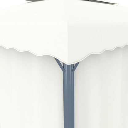 Gazebo with Curtain&LED String Lights 4x3 m Cream White