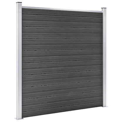 Fence Panel Set WPC 526x186 cm Black