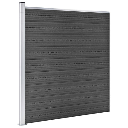 Fence Panel Set WPC 526x186 cm Black