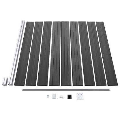 Fence Panel Set WPC 526x186 cm Black