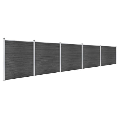 Fence Panel Set WPC 872x186 cm Black
