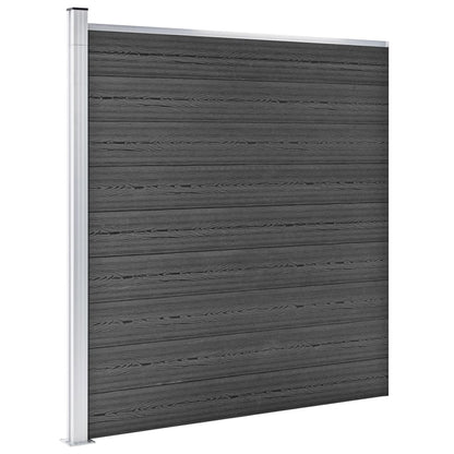 Fence Panel Set WPC 872x186 cm Black