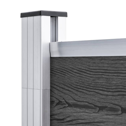 Fence Panel Set WPC 872x186 cm Black