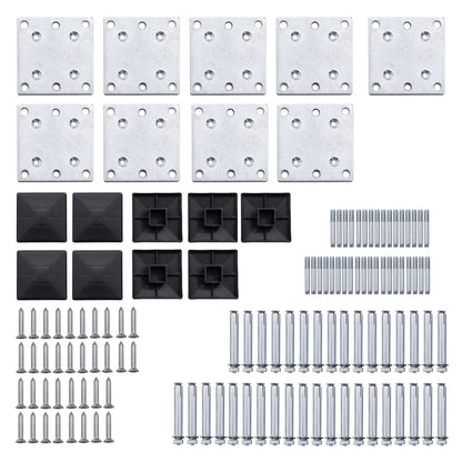 Fence Panel Set WPC 1391x186 cm Black