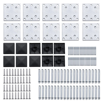 Fence Panel Set WPC 1564x186 cm Black